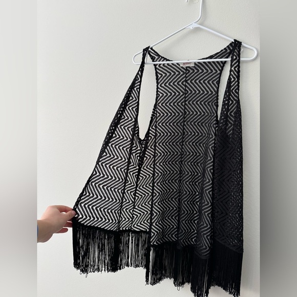 Arizona Jeans open fringe kimono Size M/L - Picture 4 of 6